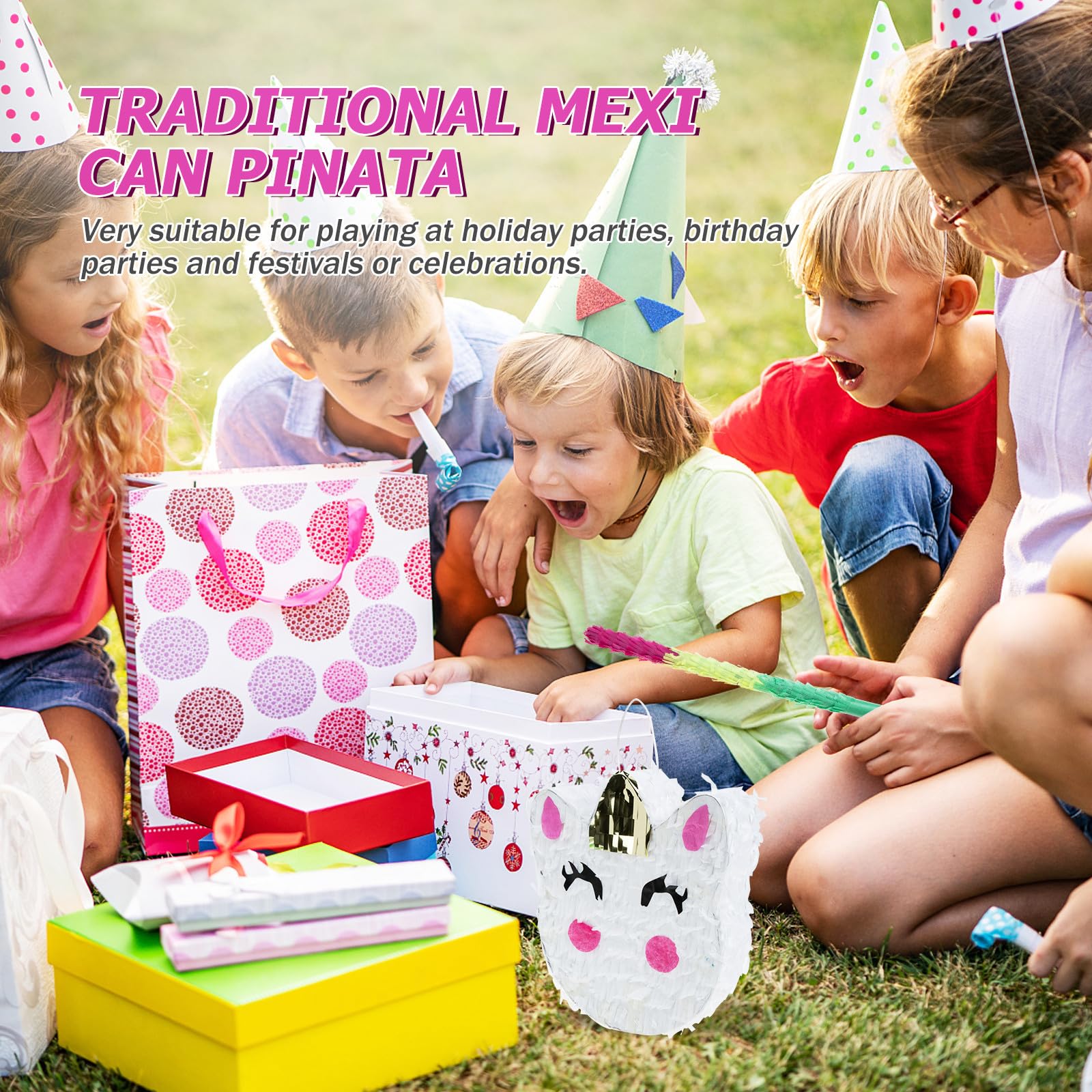 BESTonZON 1satz Einhorn Für Kindergeburtstag Traditionelles Mexikanisches Partyspiel Gefüllt Mit Süßigkeiten Und Spielzeug Für Fiestas Und Feiern