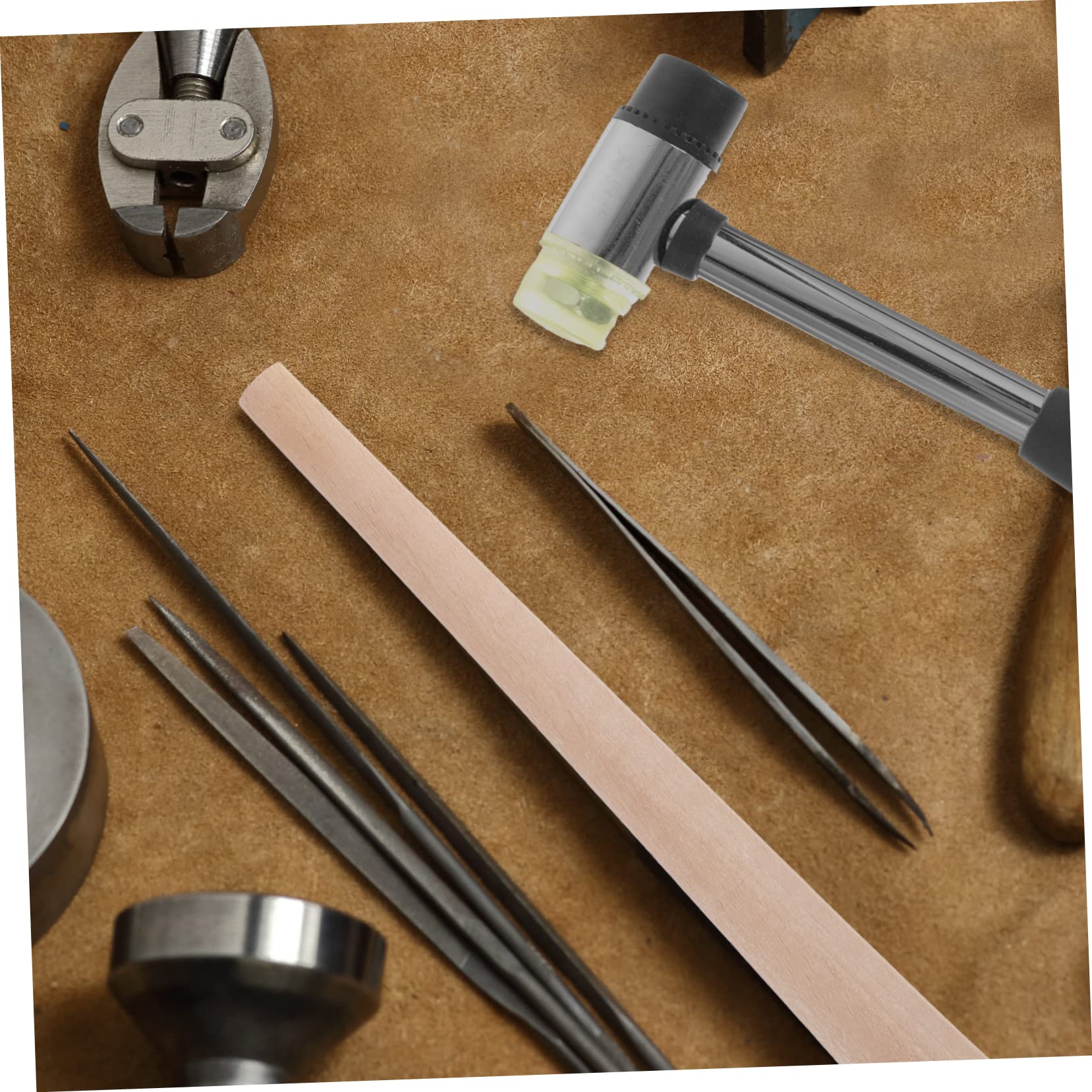 Juego de Mandril para Anillos de Boda, Ajustador Ligero de Madera y Metal | Martillo de Goma Incluido, Uso en Joyería y Bricolaje, Set Portátil de 1 Juego