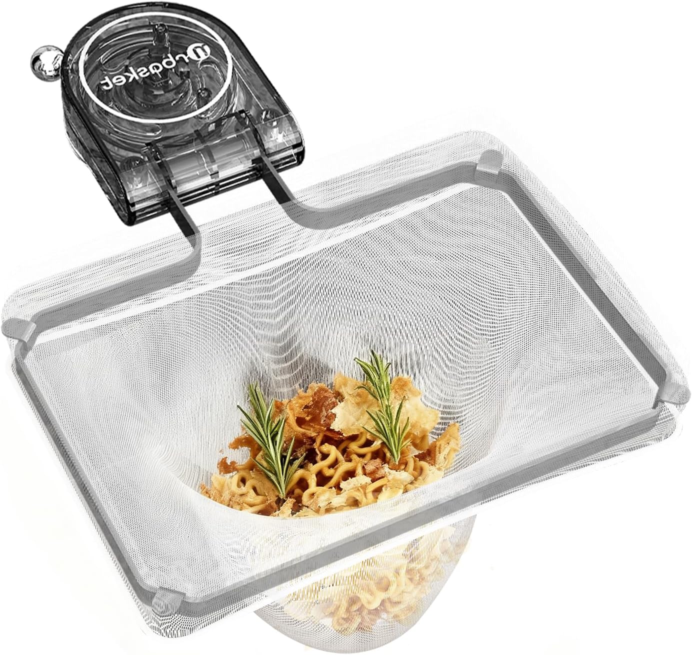 Botsparty Kitchen Sink Strainer Basket with Suction Cups,50 Replaceable Mesh Bags & Adjustable Design - Food Filter &Catcher for Veggies, Fruits, Dishes
