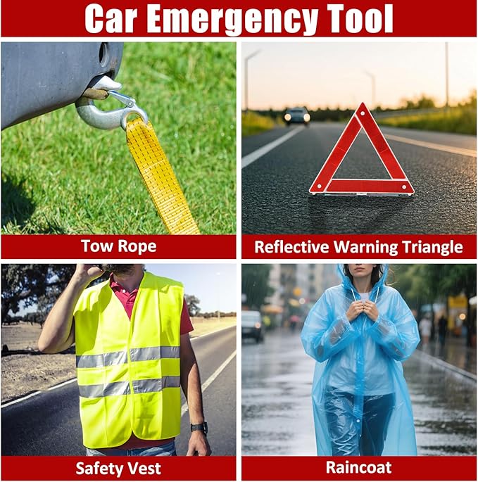 Kit de emergencia vial para automóvil con cables de puente miniatura 6