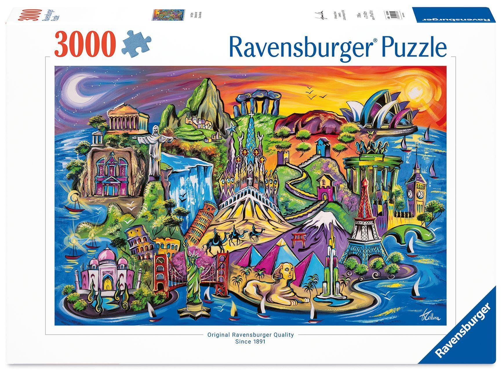 Ravensburger Puzzle 12001825 - Schätze der Welt - Die berühmtesten Sehenswürdigkeiten als 3000 Teile Puzzle, für Puzzle-Fans ab 14 Jahren