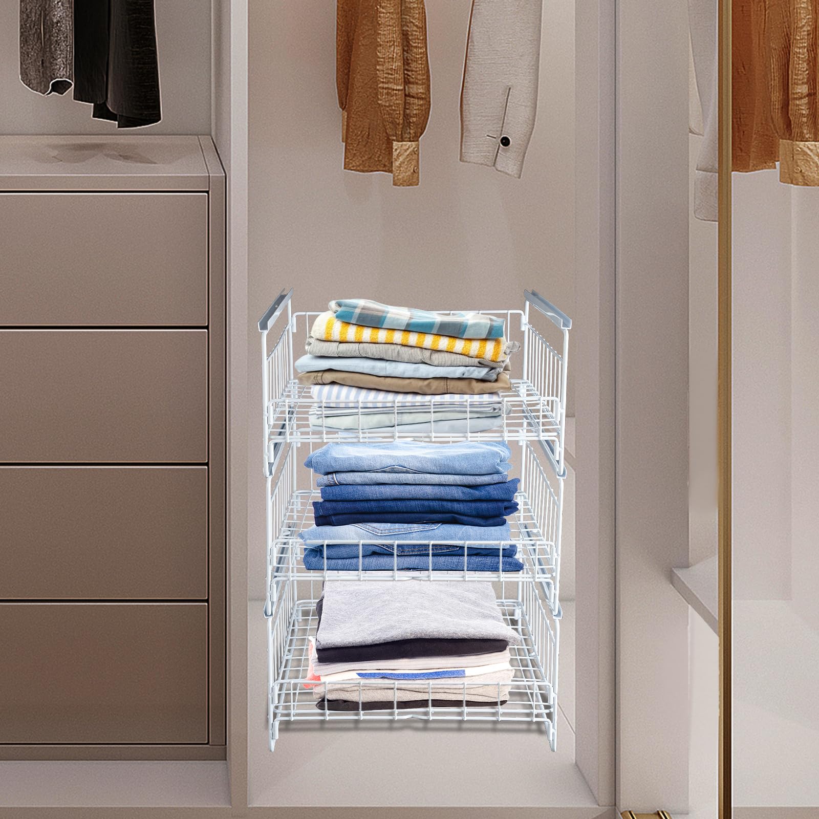 Tiroir Coulissant Cuisine à 3 Niveaux Armoire Organisateur Placard Cuisine Max.capacité de Charge 20kg pour Ranger Couverts, Assiettes, Cuillères, Fourchettes, Outils, Condiments