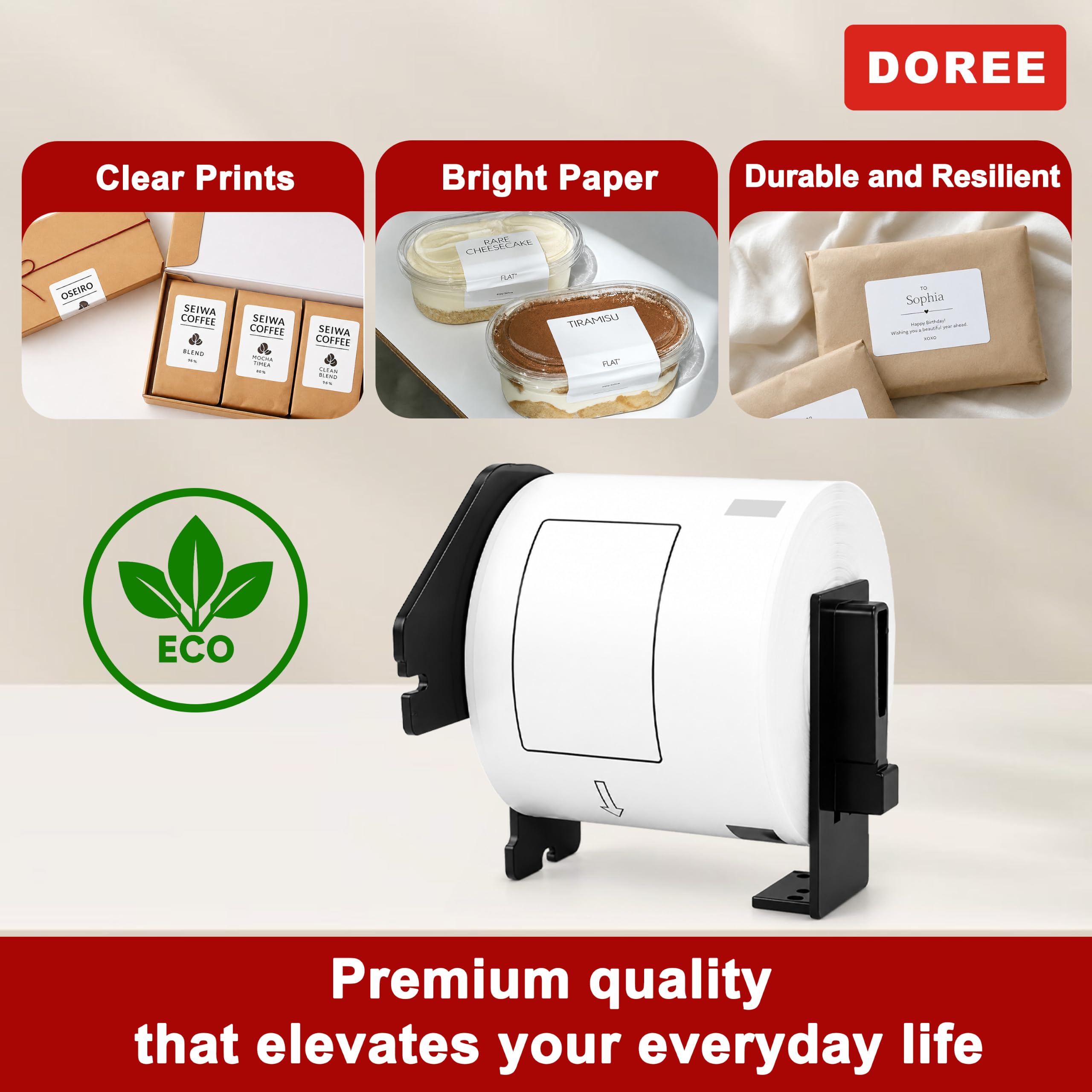 Doree 10 Rollen DK11202 62 X 100 mm Adressetiketten 300 Etiketten Pro Rolle