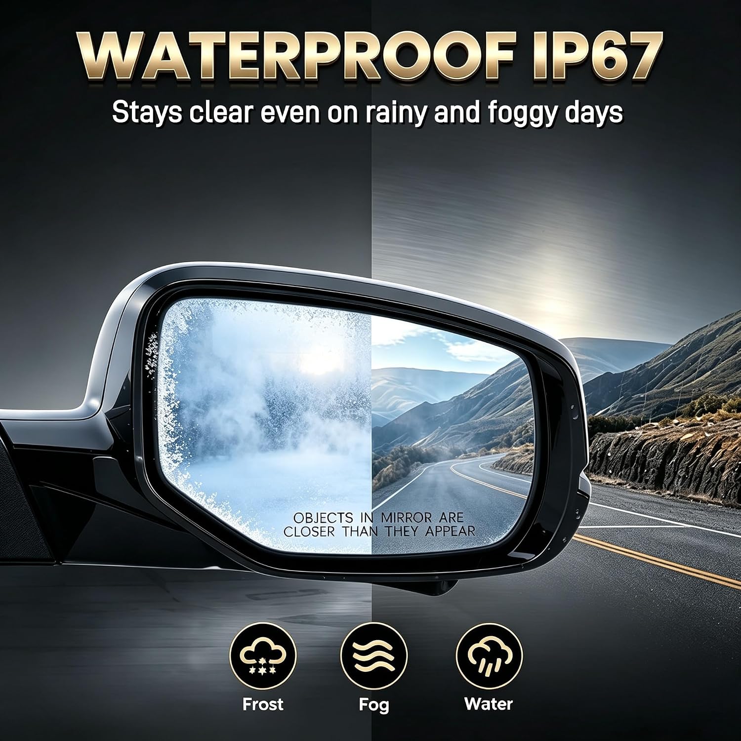 Right Passenger Side Mirror for Honda Accord Sedan 2013-2015, Black image 4