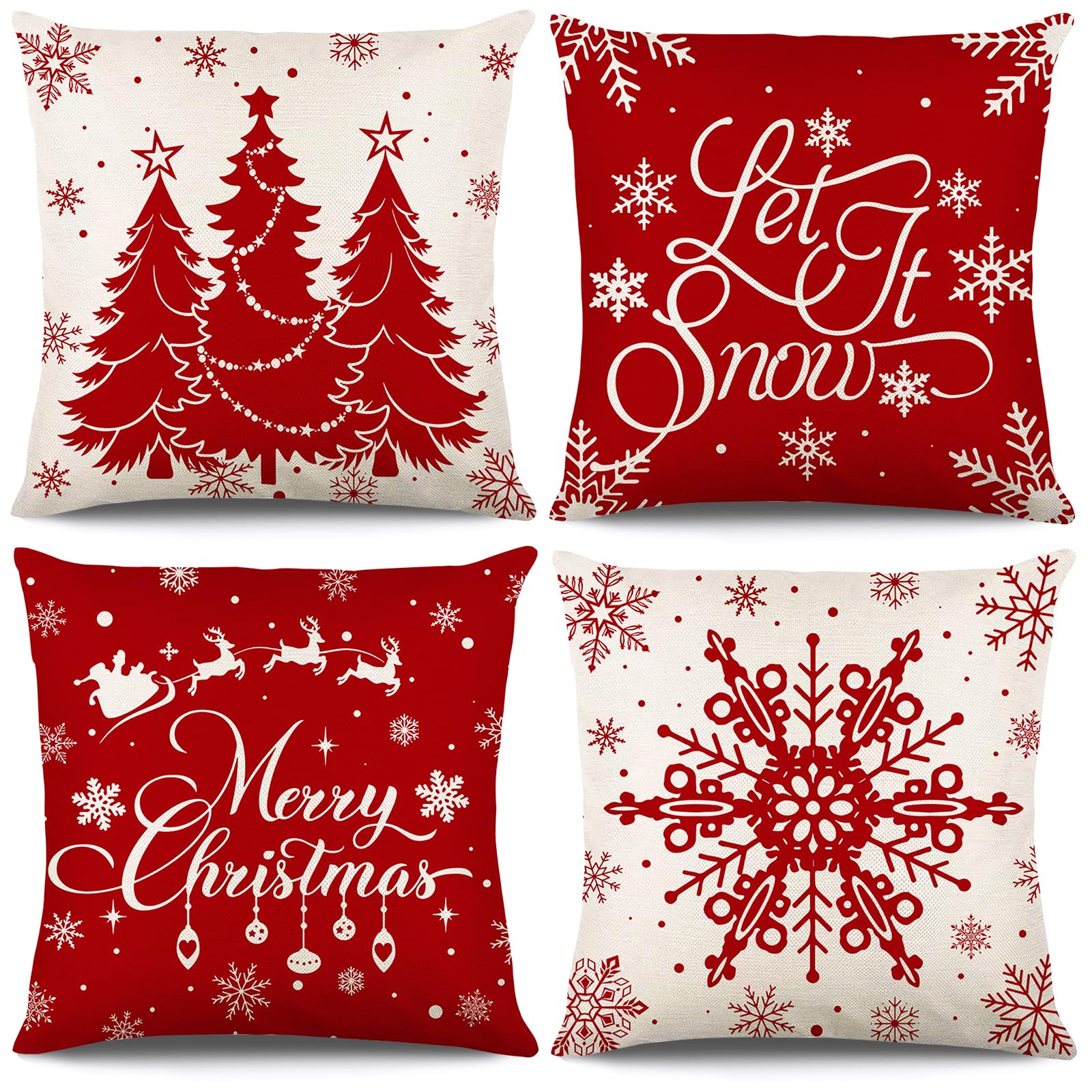 KIKISML Christmas Cushion Covers 18x18 Inch