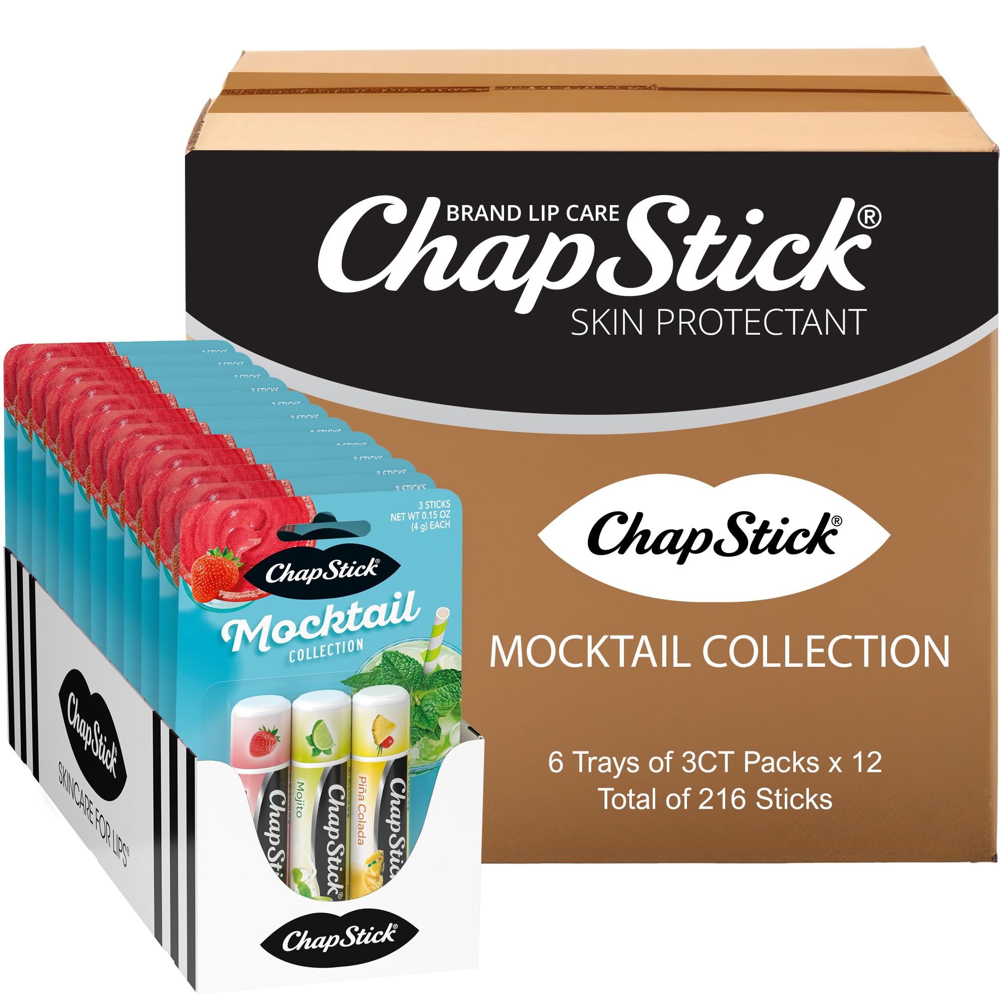 Tubes de soin des lèvres ChapStick Bulk hydratation intense 216 pcs - 8