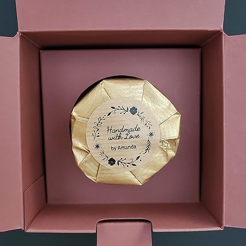 Miniatura 2 de Round Kraft Handmade with Love Labeling Stickers, Personalized Small Business Labels, Custom Label Stickers, Business Packaging Stickers (1.75" or