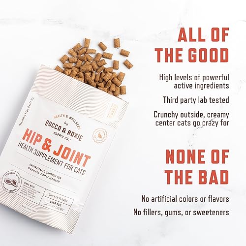 Miniatura 44 de Rocco & Roxie Alivio de la alergia para gatos, suplementos y vitaminas para gatos, probióticos para apoyar la salud intestinal, aceite de pescado