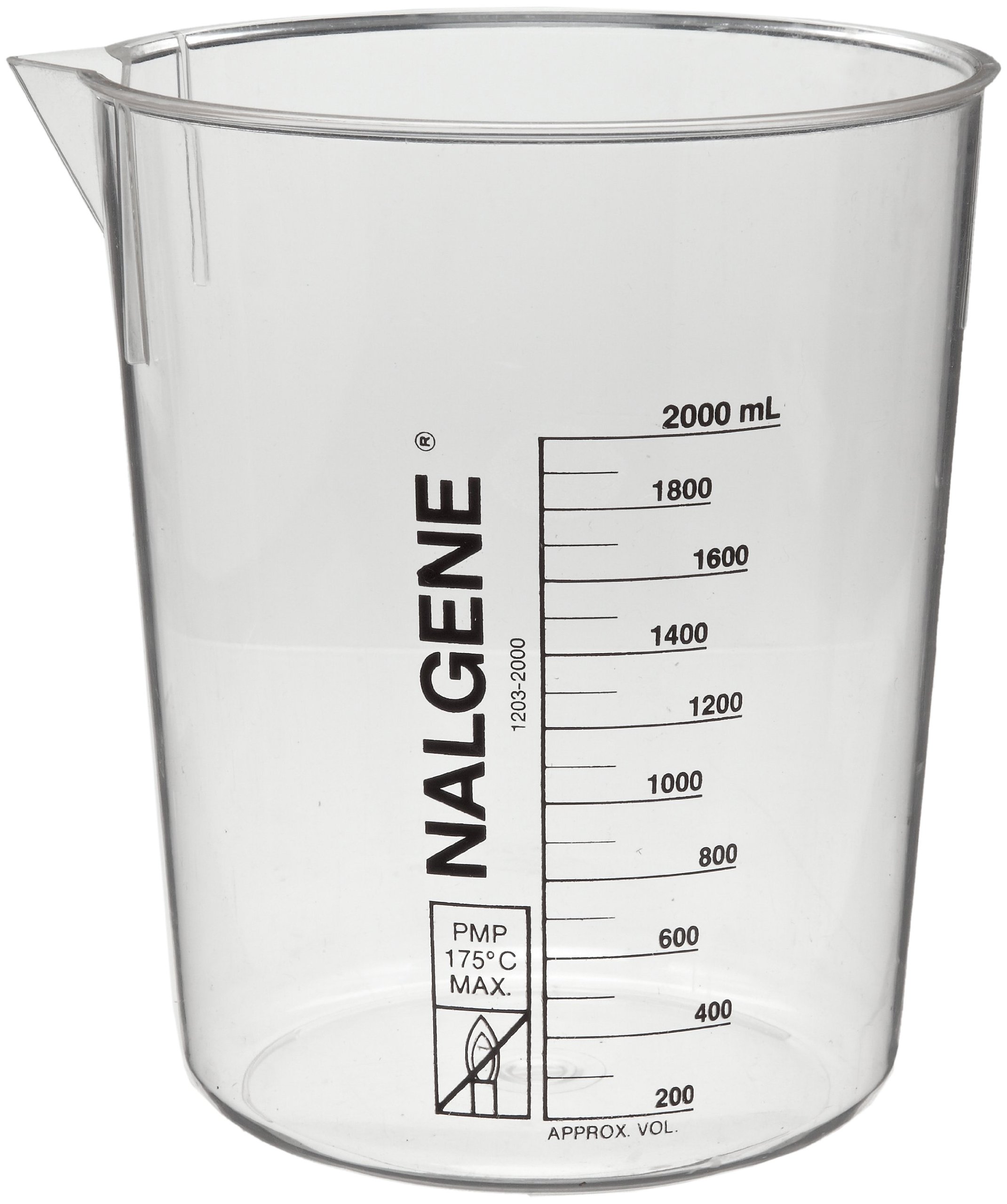 Nalgene Polymethylpentene griffin-style graduato, low-form bicchiere con beccuccio, 600mL Capacity, Transparent, 4