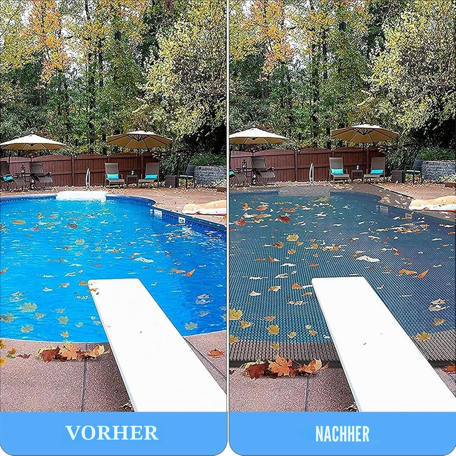 Pool-Laub-Netzabdeckung,Schwimmbadnetz Schwimmbad Schutznetz für Rechteckigen Pool, Gittergewebe Poolabdeckungen Feinmaschig Netz Poolabdeckung Für In Und Oberirdische Pools(3x5m(9.8x16.4ft))