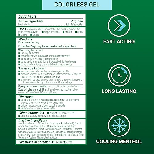 Miniatura 5 de Biofreeze Gel de mentol para aliviar el dolor gel incoloro tubo de 4 onzas líquidas para aliviar el dolor asociado con dolores musculares artritis