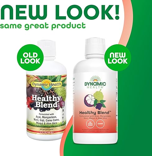 Miniatura 2 de Dynamic Health Mezcla saludable con acai, mangostán, noni, maqui y aloe vera, sin aditivos, apoyo del sistema inmunológico, antioxidante, vegano,