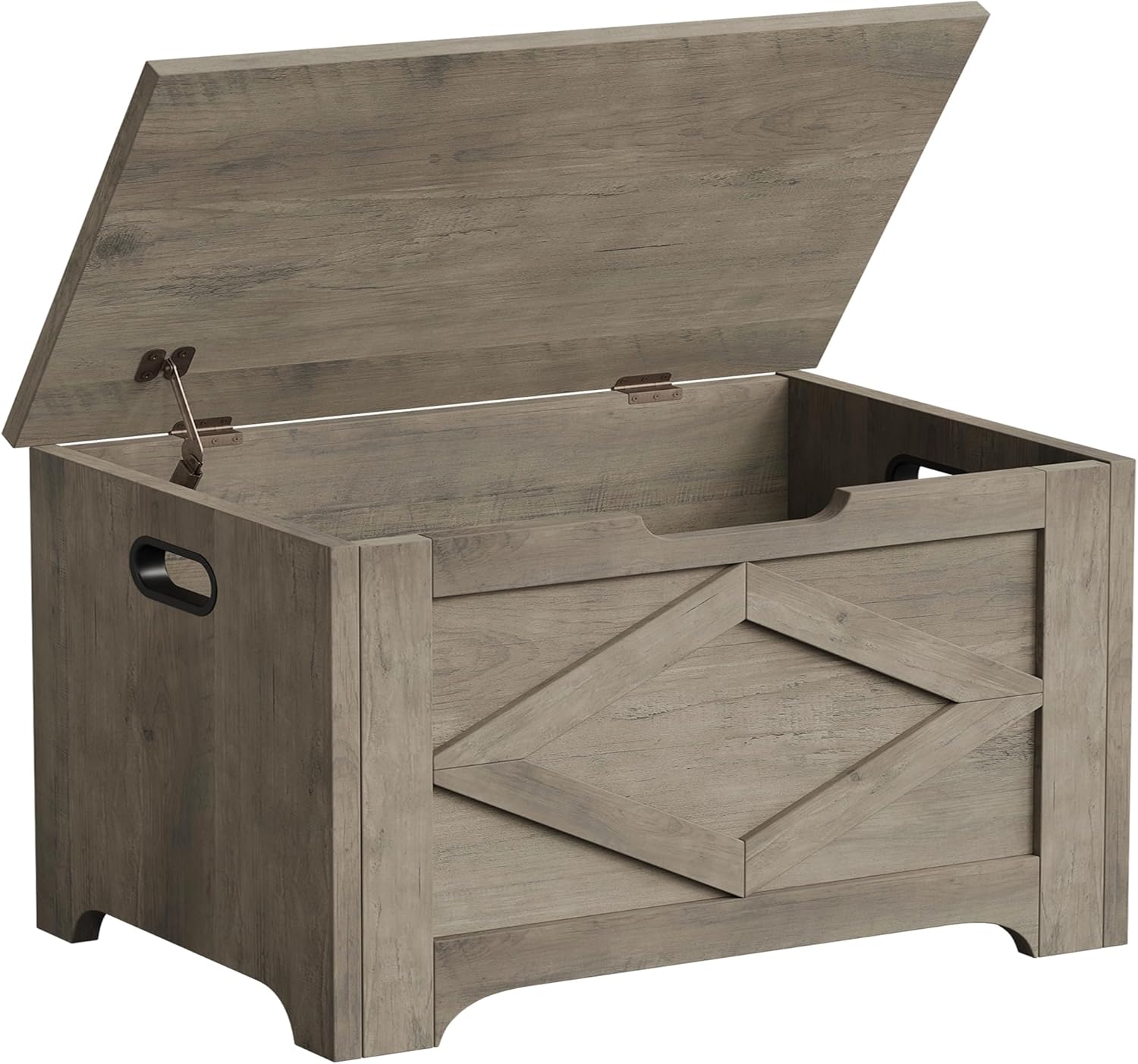 GarveeHome 30 in Storage Chest, Wooden Storage Bench with Safety Hinge, Easy Assembly, Large Shoe Bench for Entryway, Living Room, Bedroom