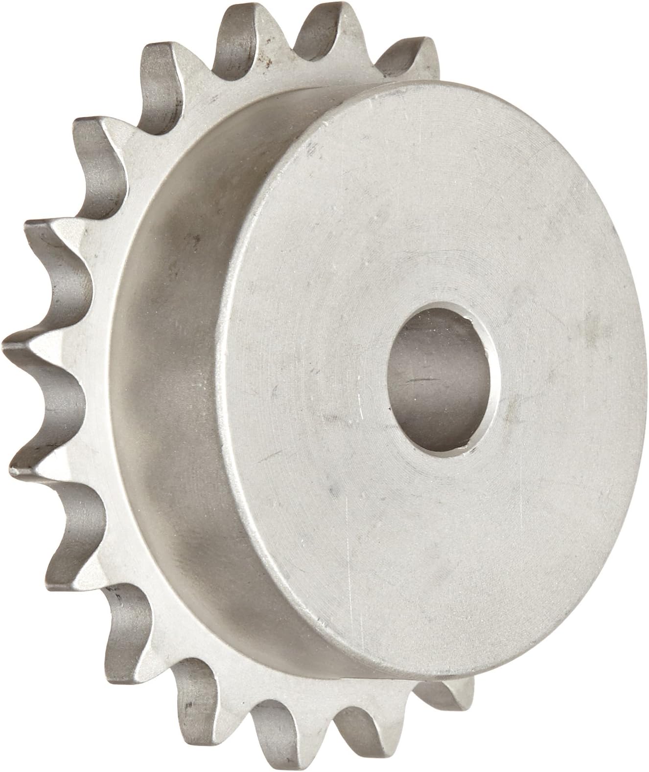 Martin Roller Chain Sprocket, Stainless Steel, Reboreable, Type B Hub, Single Strand, 40 Chain Size, 0.5" Pitch, 20 Teeth, 0.625" Bore Dia., 3.457" OD, 3.5" Hub Dia., 0.284" Width
