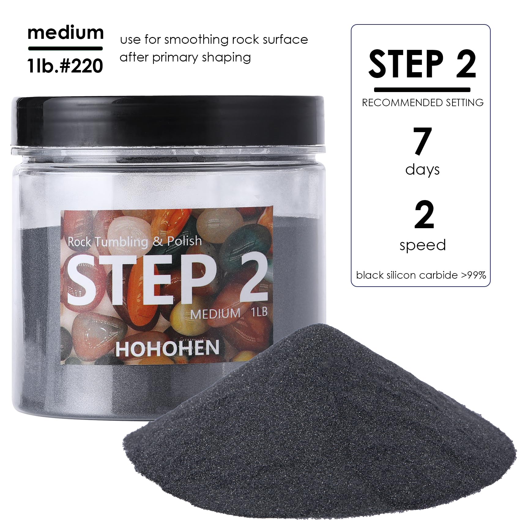 Rock Tumbling Grit Kit - Aluminum Oxide & Silicon Carbide -6