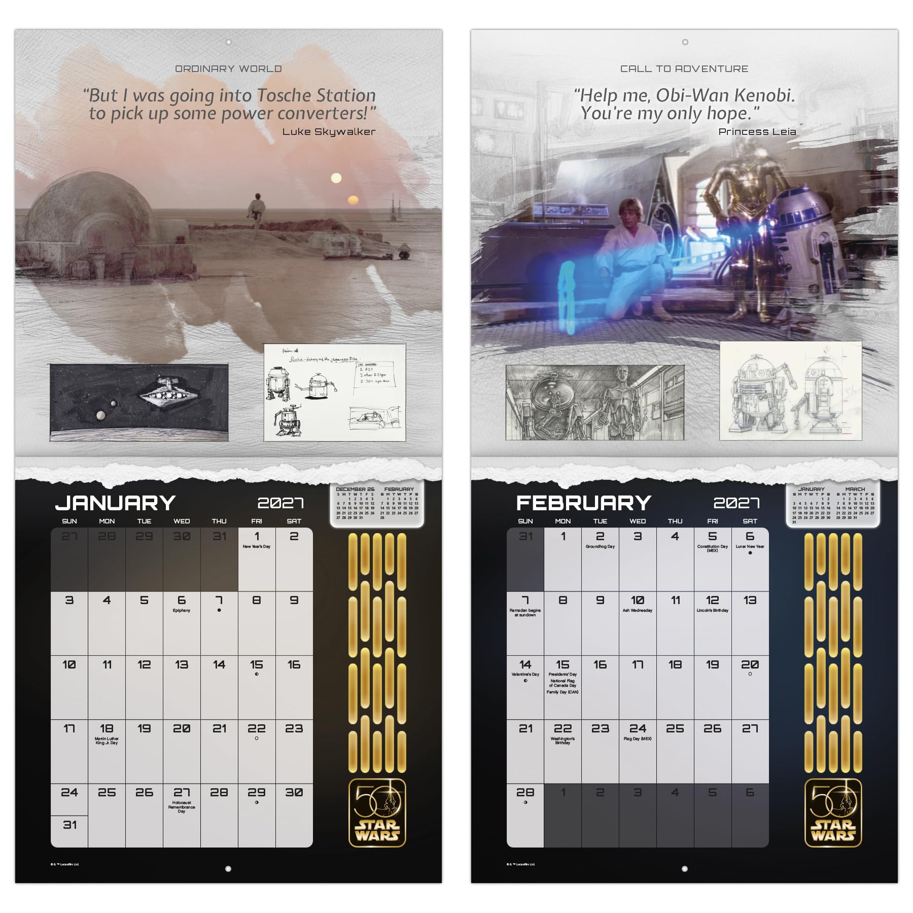2027 Star Wars 50th Anniversary Collector's Edition Calendar