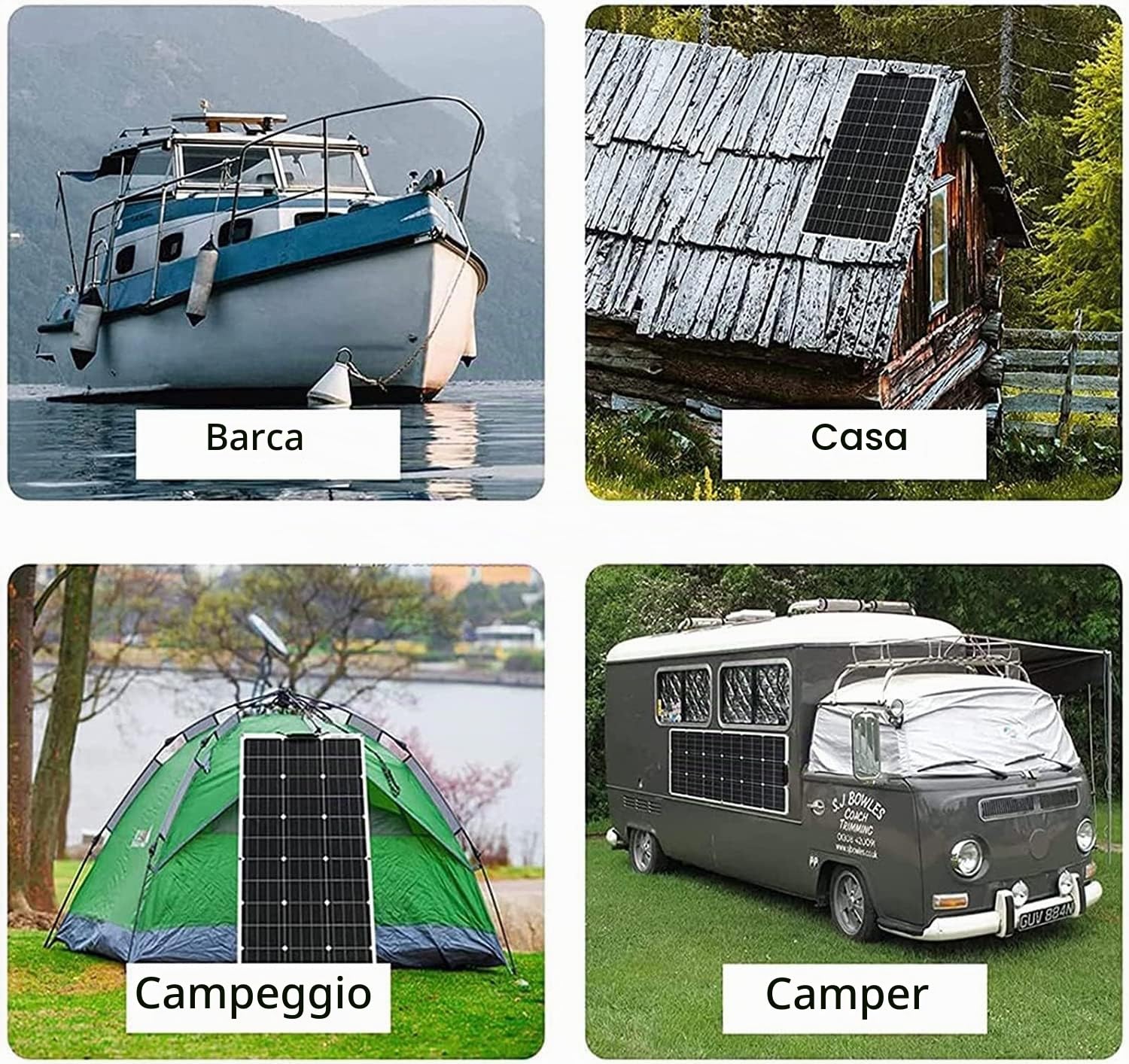 600W Pannello Solare, Modulo Fotovoltaico Monocristallino Ad Alta Efficienza, Centrale Elettrica Portatile, Pannello Solare Monocristallino Per Roulotte Camper