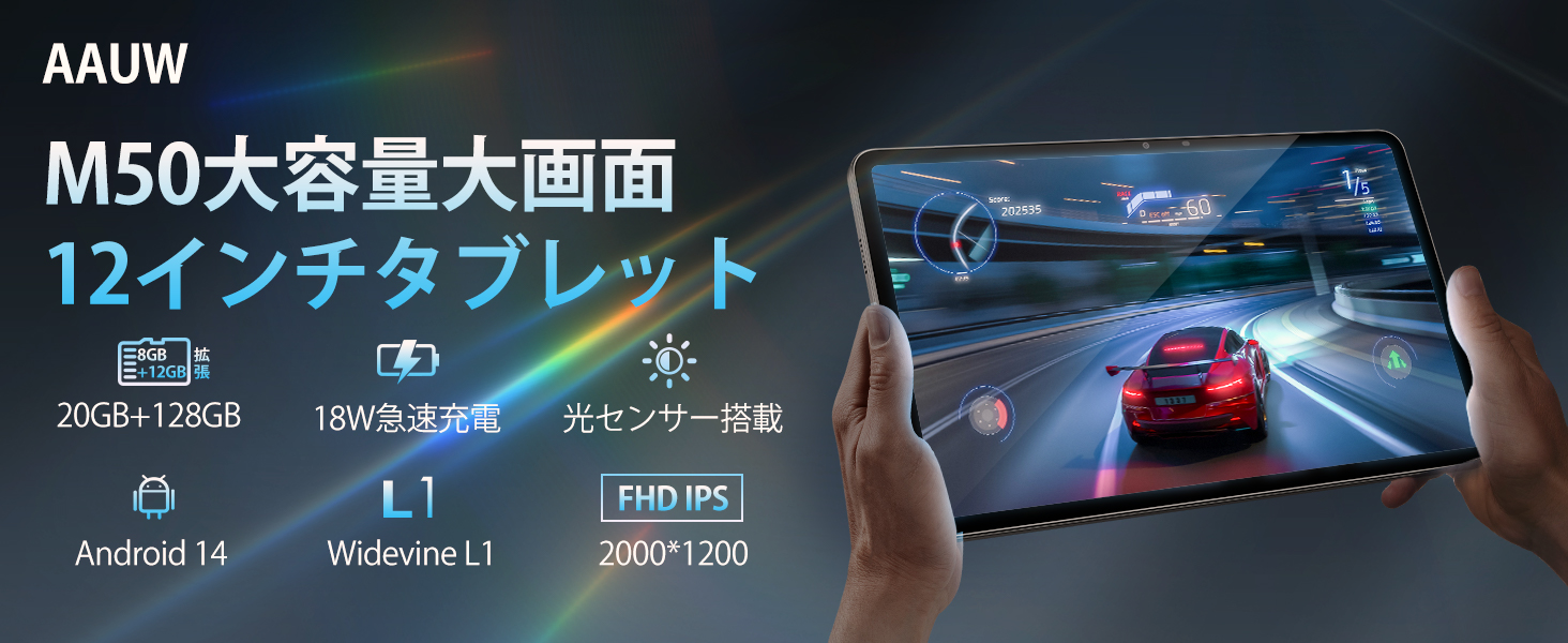 Amazon.co.jp: タブレット 12インチ wi-fiモデル Android14 アーアユー