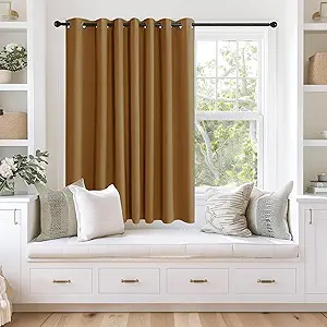 NICETOWN Blackout Curtains 63 inches Long for Living Room Bedroom, Grommet Thermal Insulated Room Divider Drape Window Treatment for Sliding Patio Door, W100 x L63, 1 Panel, Burgundy Red