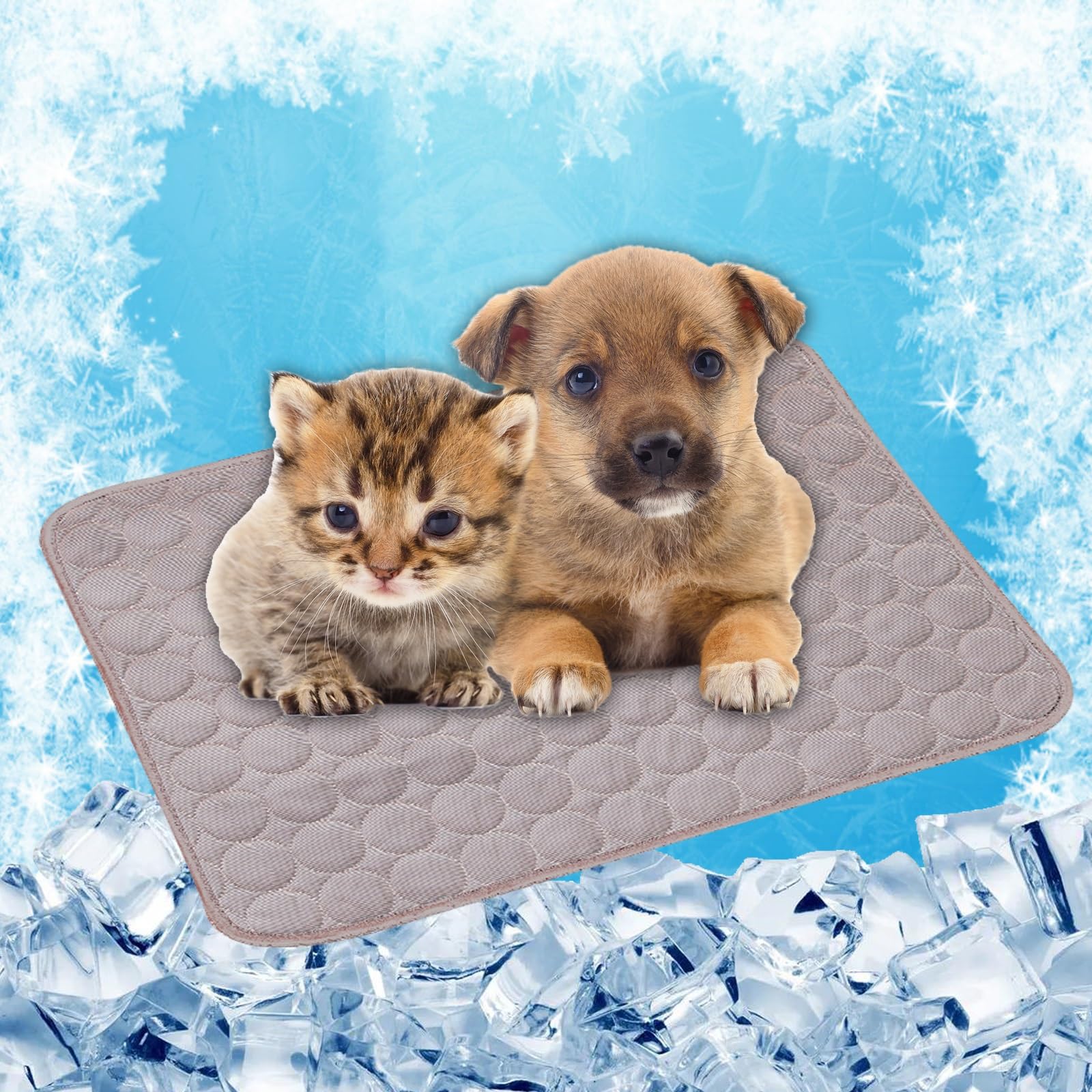 Tapis rafraîchissant pour chien contre la chaleur estivale matelas soie glacée