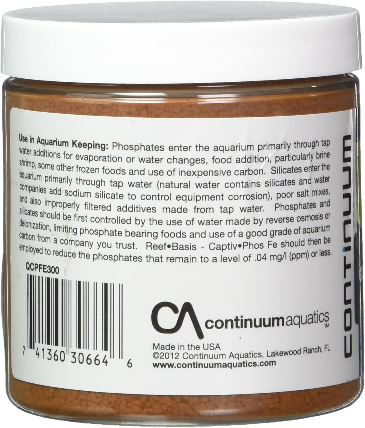 Continuum Aquatics Reef-Basis Captiv Phos Fe - Highly efficient ferric Oxide Filtration Media for Safe and Effective Phosphate Removal in Marine, Reef and Freshwater Aquaria 300-g