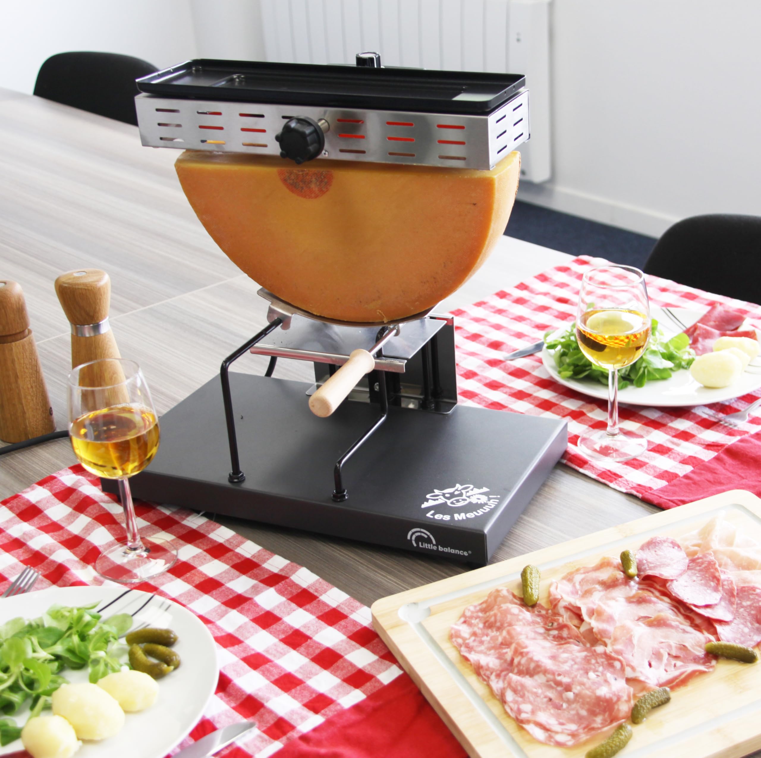 Macchina Per Raclette - Little Balance - Mezza Ruota Savoyarde - 850 W - 6 Persone - Design Meuuuh / Acciaio Inossidabile