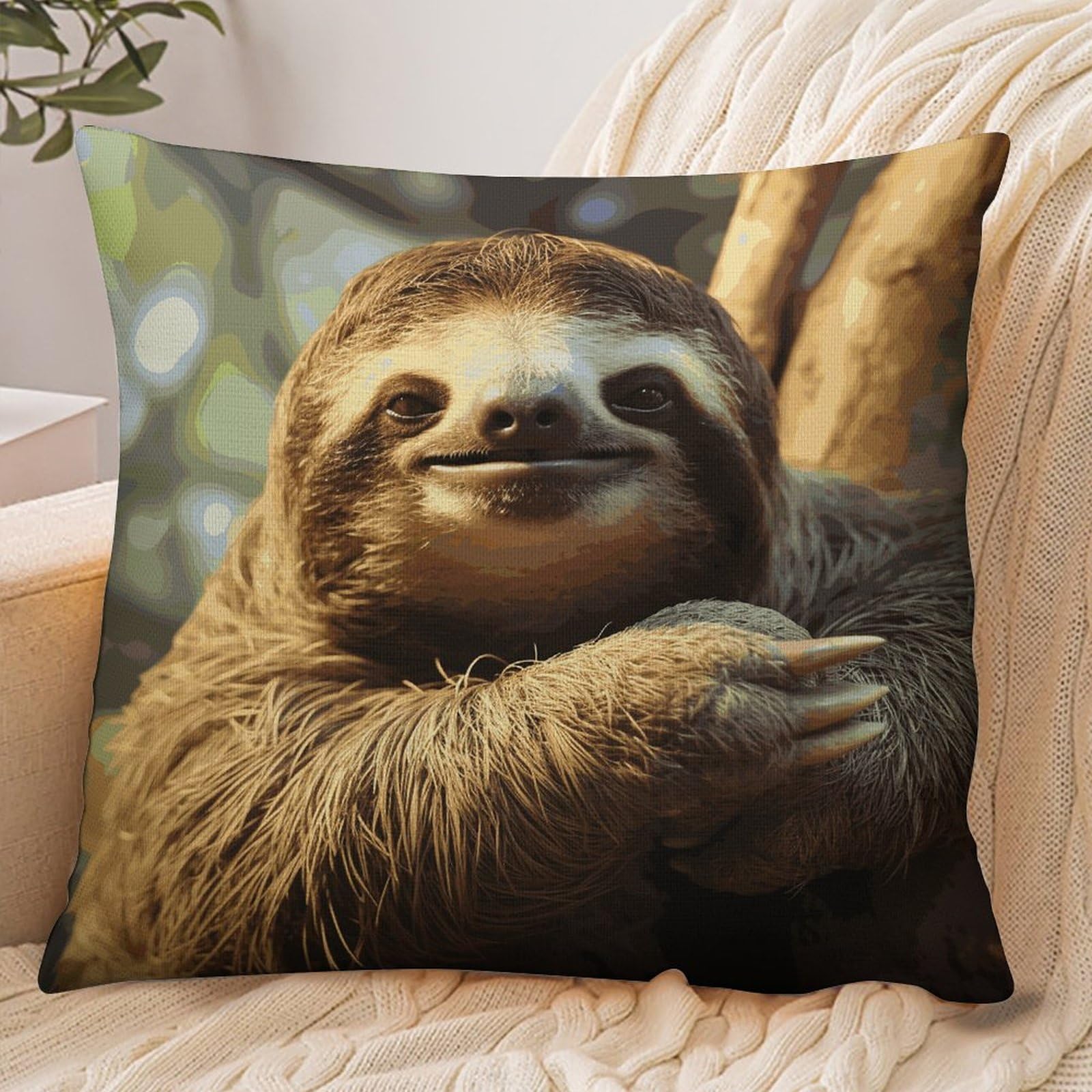 Fekiloot Style Funny Sloth Pillowcase Pillow Sham Pillow Case