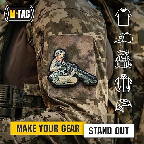 Miniatura 10 de M-Tac Morale Patch Tactical Girl - Parche militar táctico de PVC con cierre de gancho en la parte trasera - Parches para chaleco, mochilas,
