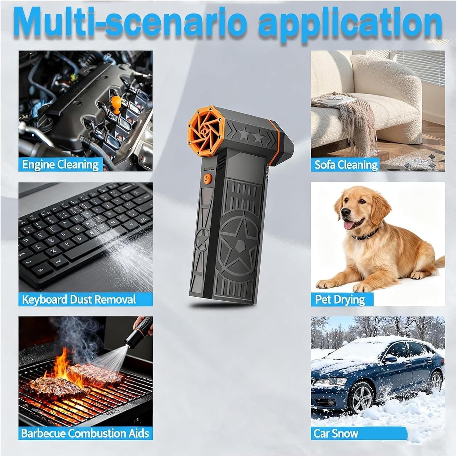 2026 Upgrade 5000W Thermal Snow Blower, Portable Hot Air Blower, with Efficient Turbine Tech, for Car Windshield Defrost, Snow Removal