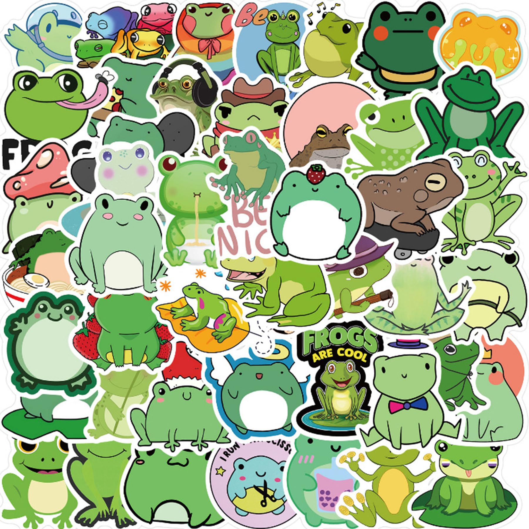 Wasise Frog Hat, Frog Bucket Hat with 50 Waterproof Stickers, Frogs Hats, Froggy Bucket Cap Adult, Froggy Gifts - Image 3