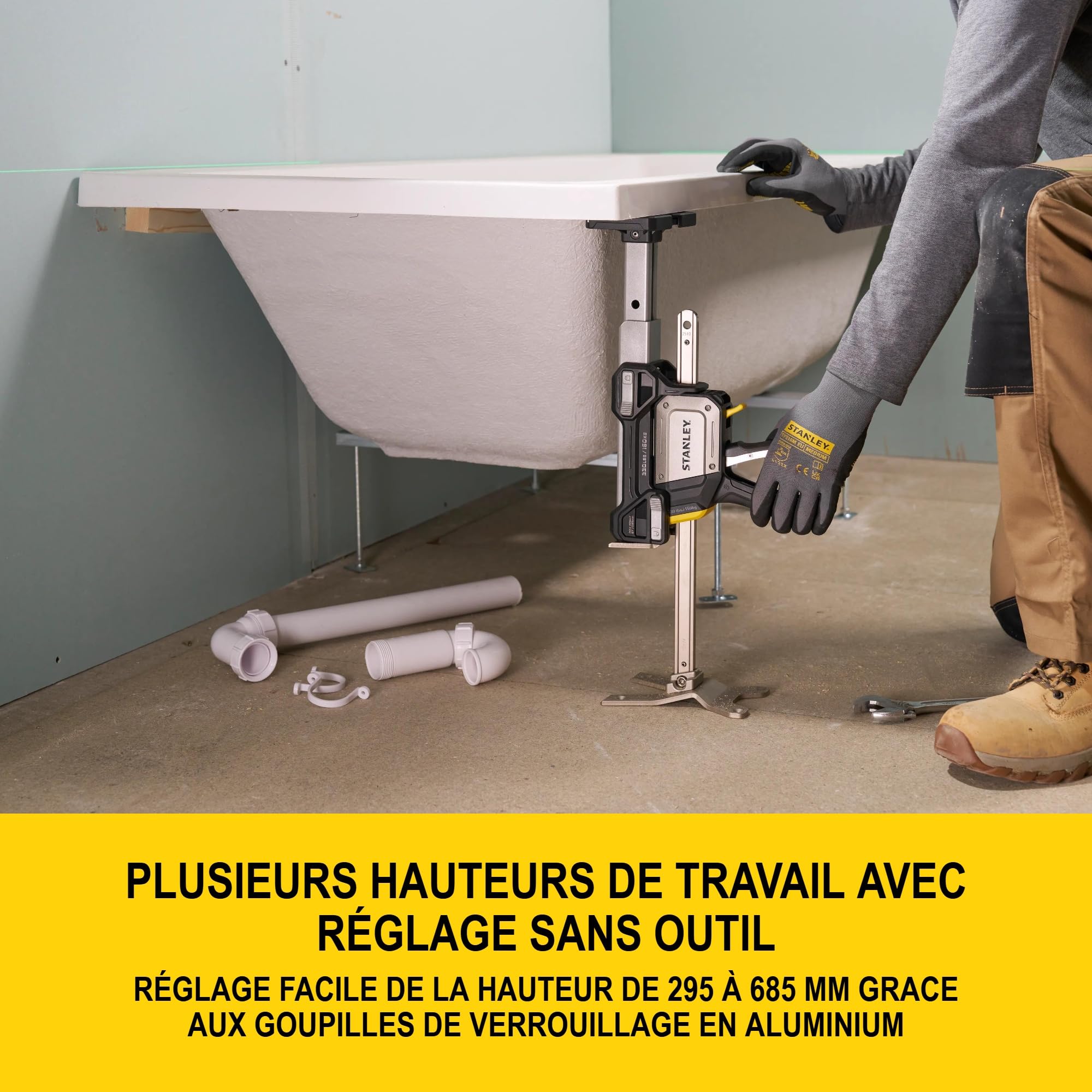 STANLEY TradeLift Plus, Accessoire Multifonctionnel poue Le Levage, Le nivellement, Le Maintien et l'écartement, Paquet Double, FMHT83556-1
