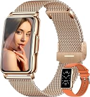 Ceas inteligent de damă Kesasohe, 1,47 inchi, rezistent la apă IP68, monitor fitness, auriu-roze, monitorizare puls, somn, SpO2, 124 moduri sport, compatibil Android și iOS 1