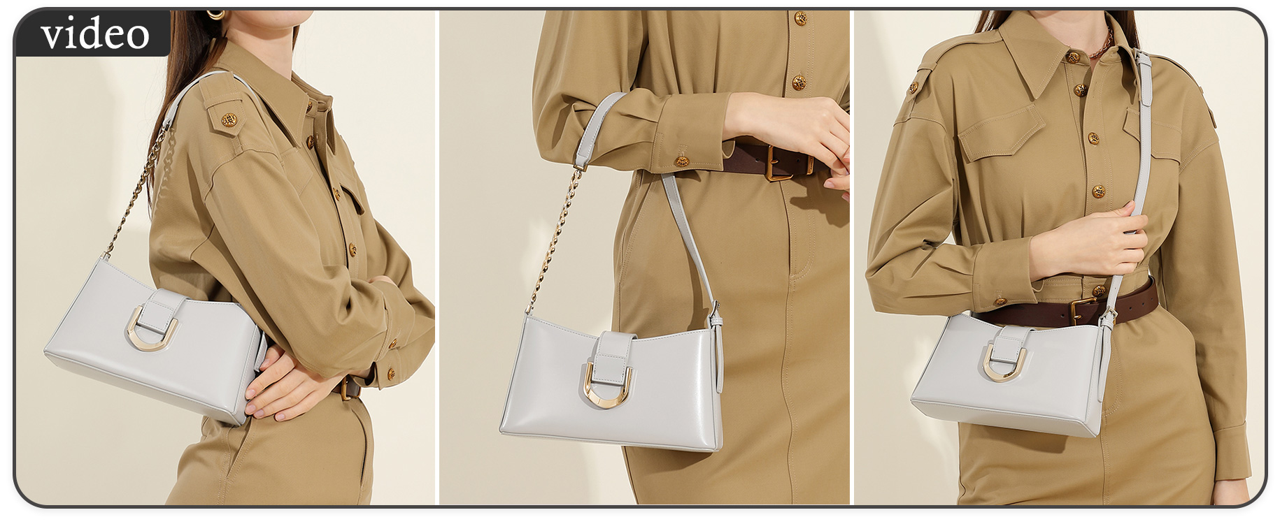 Bolso de cuero pequeño para mujer con correa ajustable miniatura 7