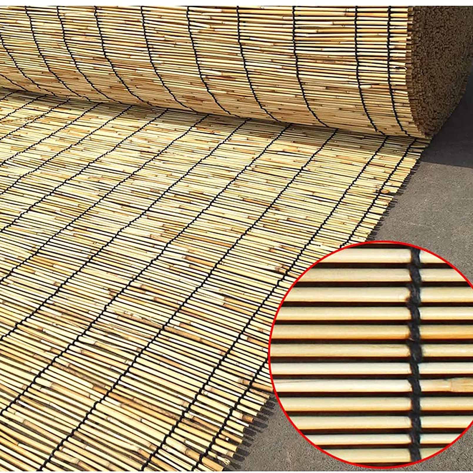 Valla De Caña Natural, Valla De Bambú, Mimbre Ocultacion, Cañizo Y Brezo, Parabrisas, Pantalla De Privacidad, Sombra, Tejido A Mano, para Balcón, Jardín, Patio, Exterior 120 130 140 CM