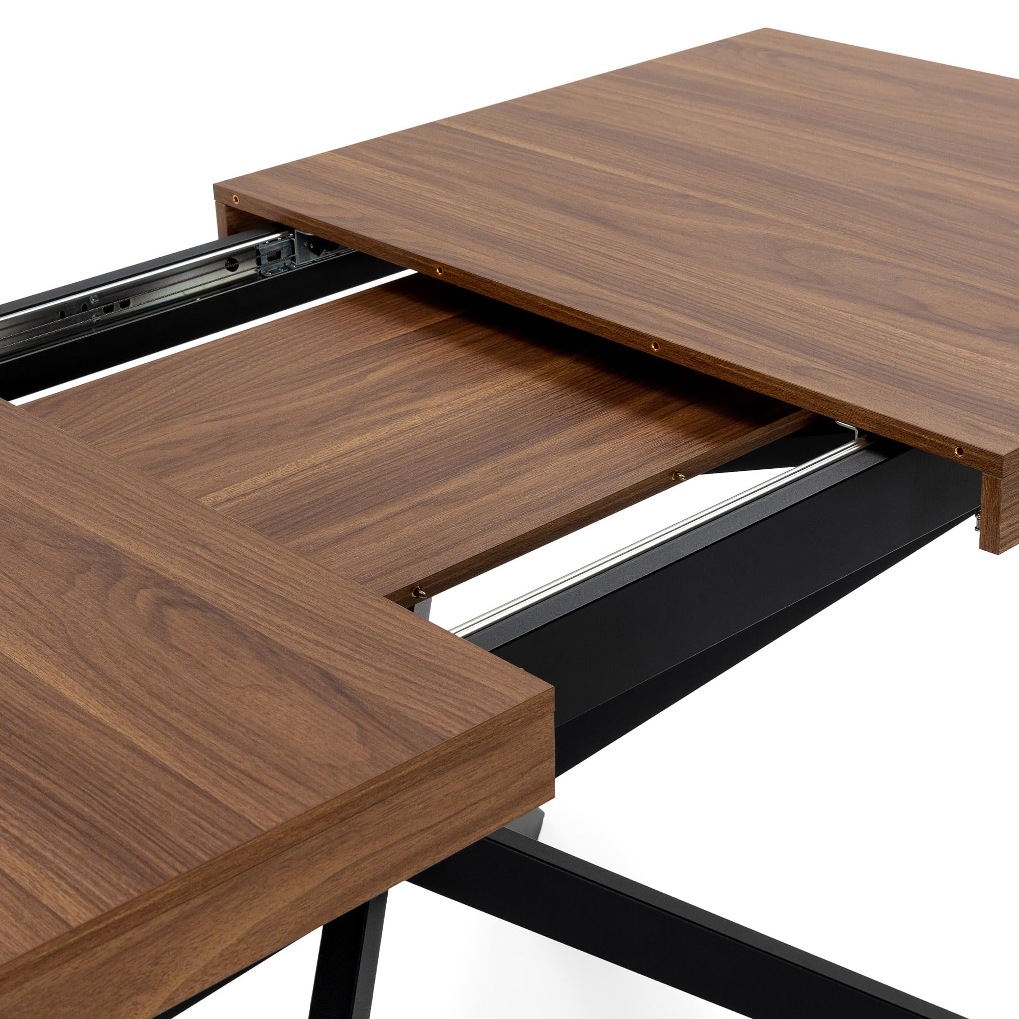 HOMN LIVING Tavolo da Pranzo allungabile Palermo Effetto Noce, 140-180 cm (Lunghezza) 80 cm (profondità) 75 cm (Altezza)