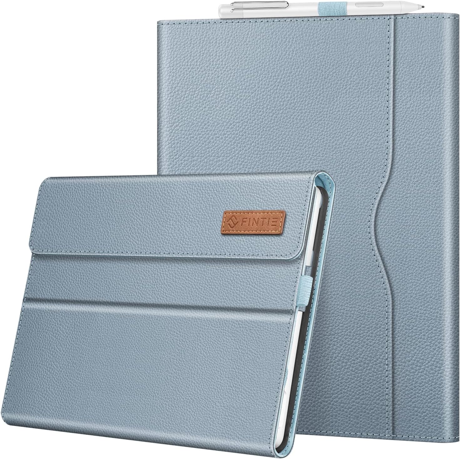 Fintie Protective Case for Microsoft Surface Go 4/3/2/1 (2023/2021/2020/2018) - Multi-Angle Portfolio Business Cover with Pocket, Compatible with Type Cover Keyboard, Ice Blue