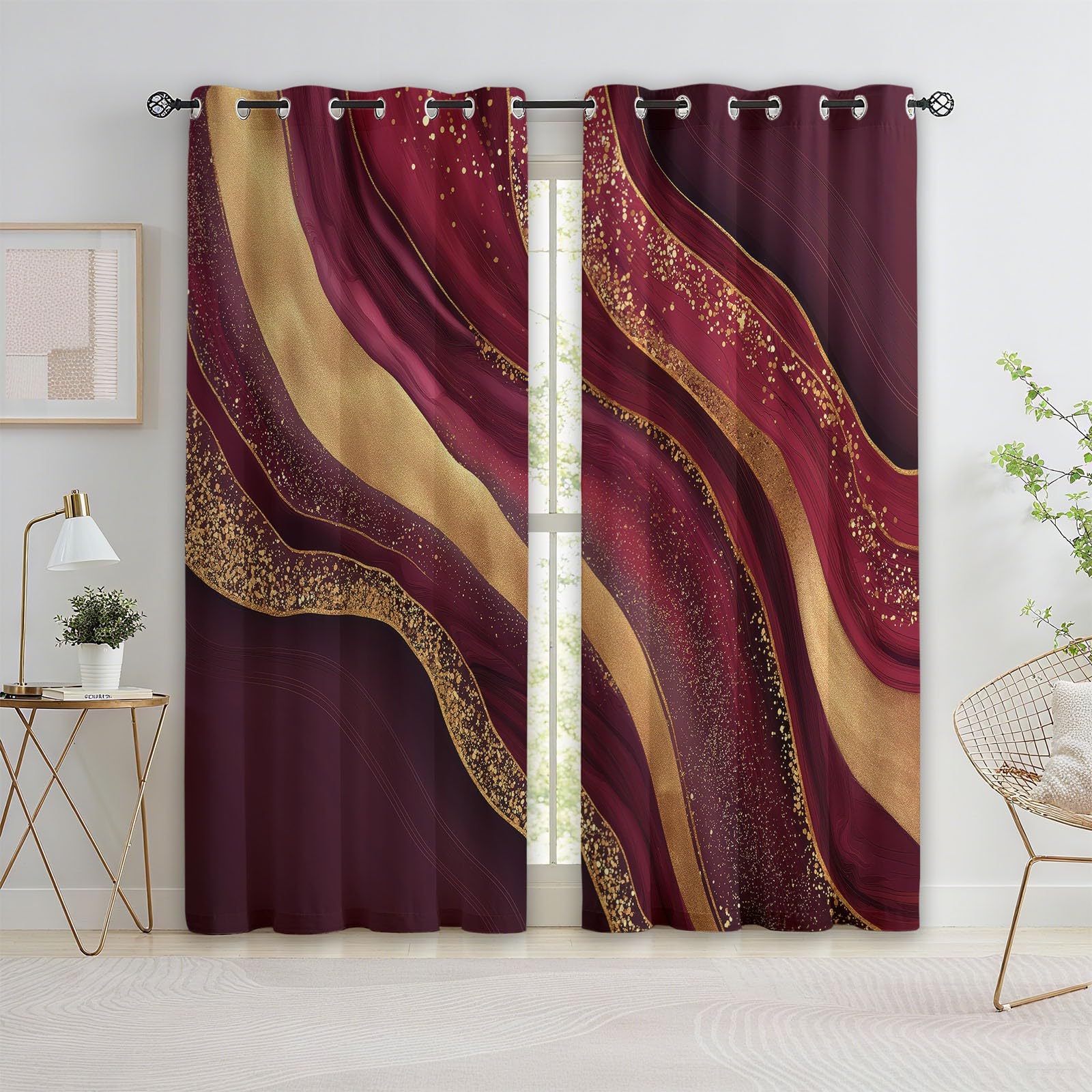Rideau occultant thermique rouge pour chambre d'enfant et salon