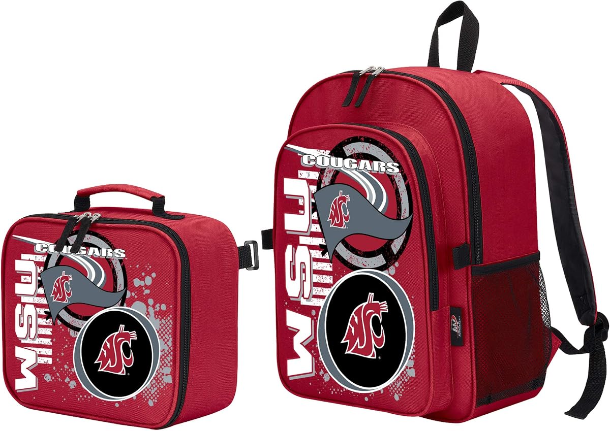 Officially Licensed NCAA Accelerator Backpack & Lunch Kit Set, Multi Color, 16" x 9.5" x 12"