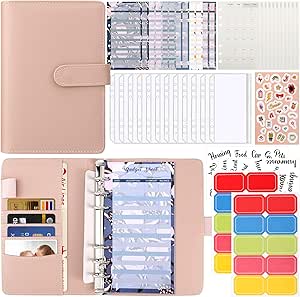 Raccoglitore Ad Anelli A6 Con Buste A Cerniera - Organizer Budget E Contanti, Rosa - Foto 10