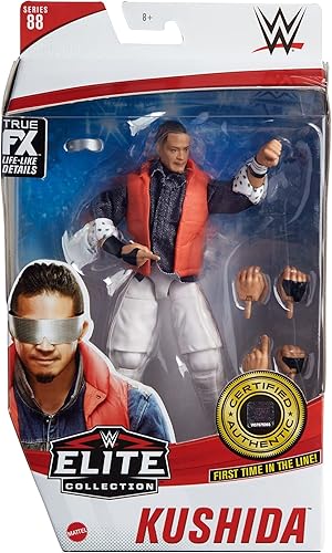 Miniatura 6 de WWE Kushida Elite Collection Figura de acción, 6 pulgadas, regalo coleccionable para fanáticos de la WWE a partir de 8 años