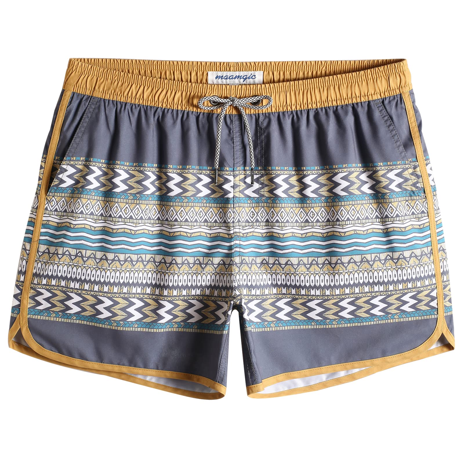 MaaMgic Bañador Hombre de Natación Secado Rápido Interior de Malla Pantalones Cortos d'Aire Vintage 80s 90s — view 15