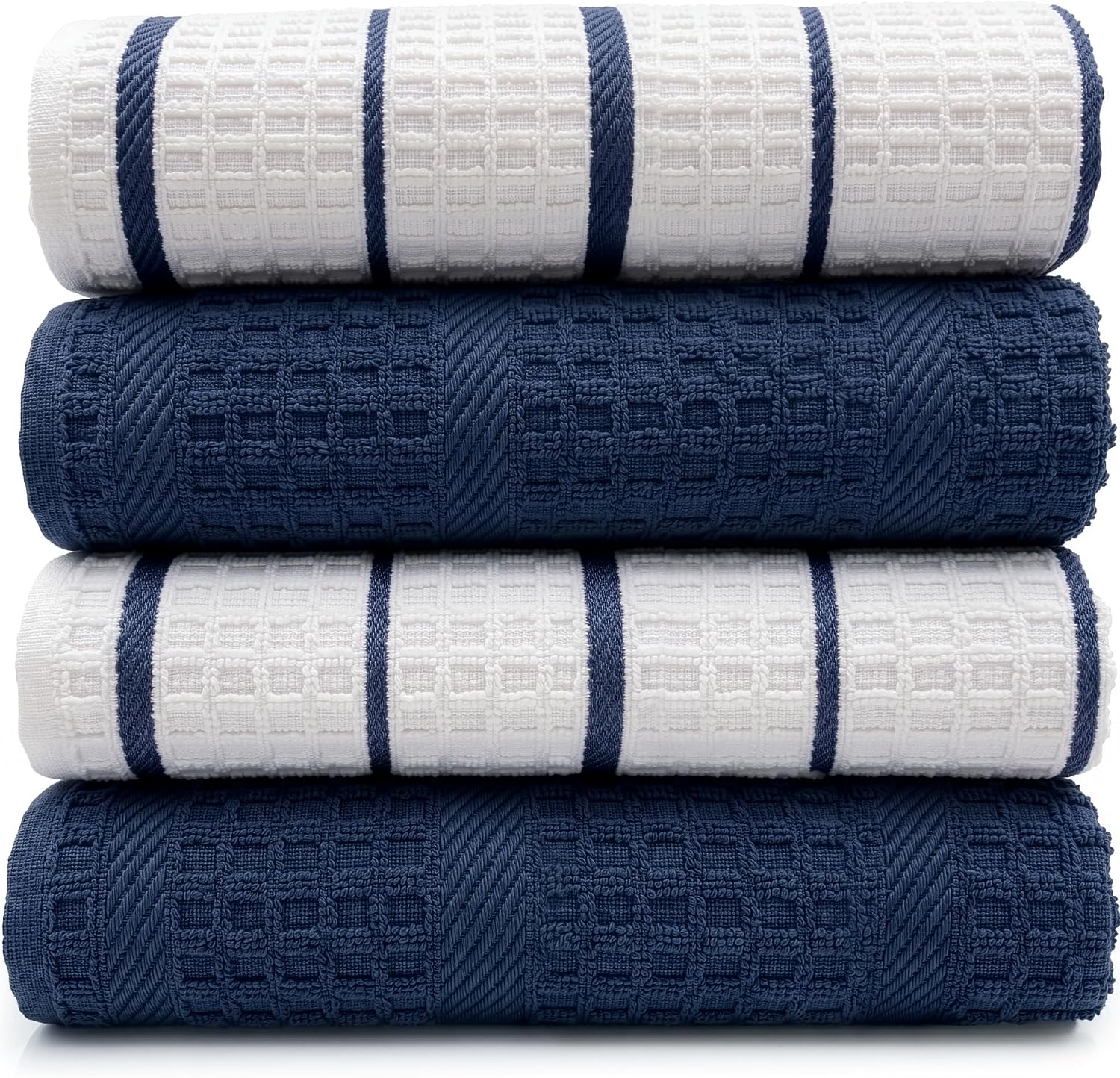 DecorRack 4 Pack Large Kitchen Towels, 16 x 27 Inch 100% Cotton Dish Towels, Absorbent Kitchen Cleaning Cloths for Drying Dishes, Wiping Counters, Cleaning & Kitchen Use, Turquoise Set (Pack of 4)