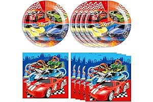 Rev Your Engines for an Unforgettable Race: Hot Wheels Plates and Napkins...