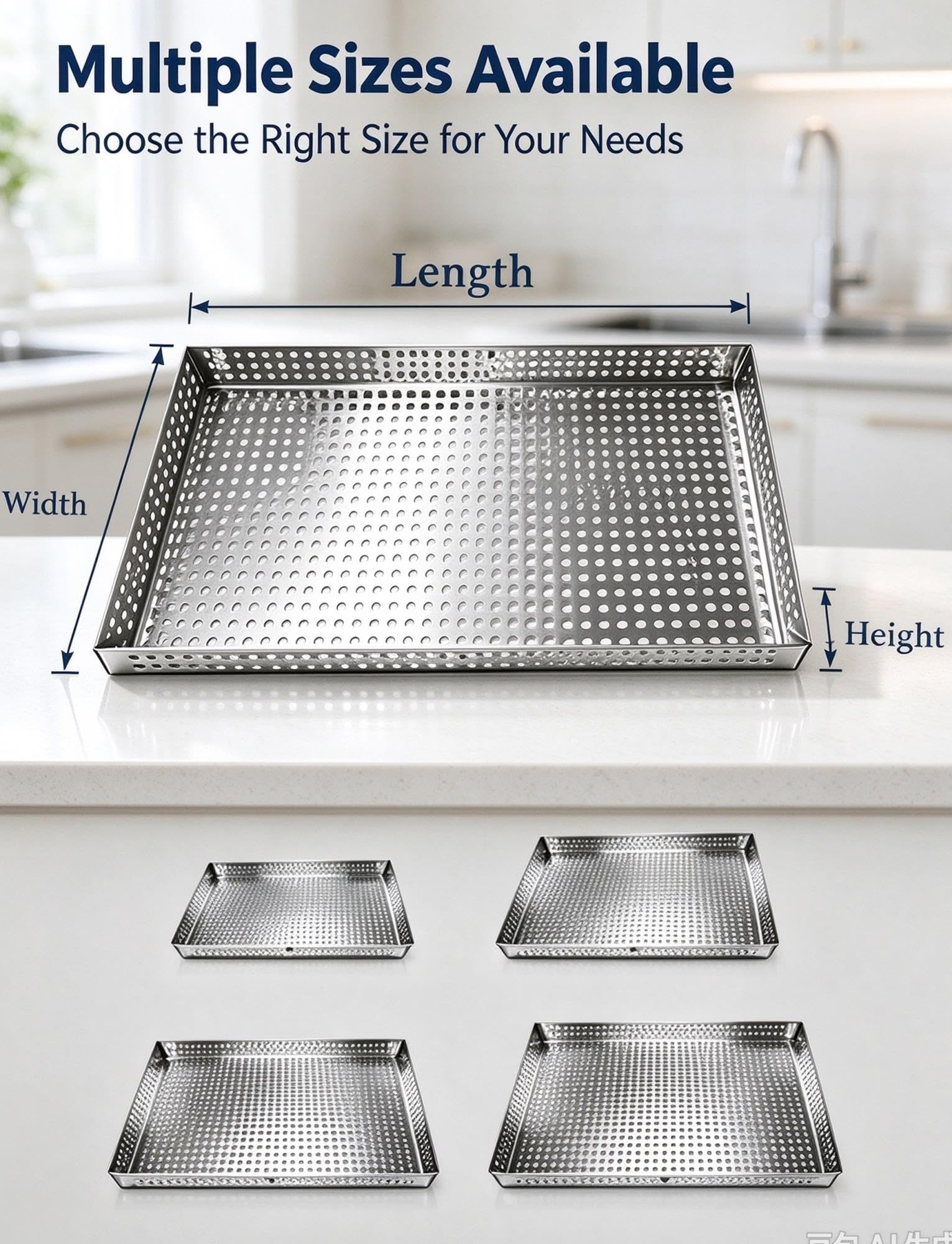 Vassoio Forato Inox 304, Teglia Forno, Vassoio Asciugatura