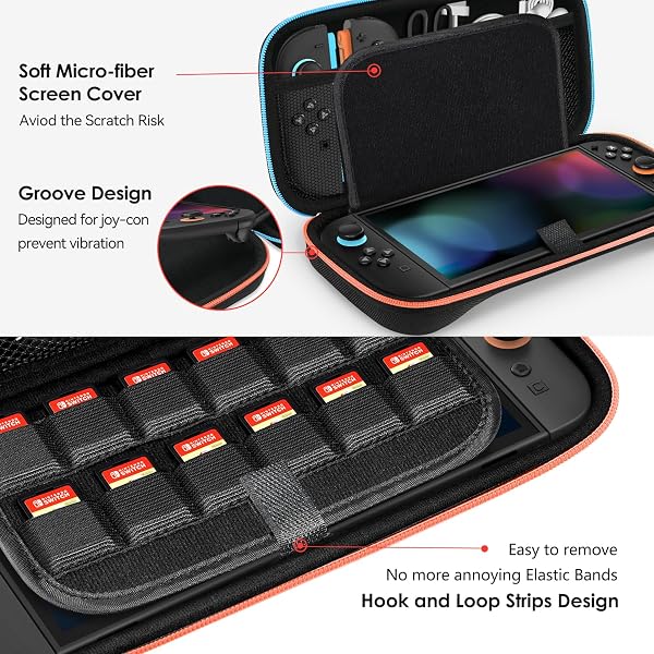 ivoler Carrying Case for Nintendo Switch 2 (2025 Model), Portable Hard Shell Pouch Carrying Travel Game Bag for Switch 2 Accessories Holds 12 Game Cartridge, Black - 3