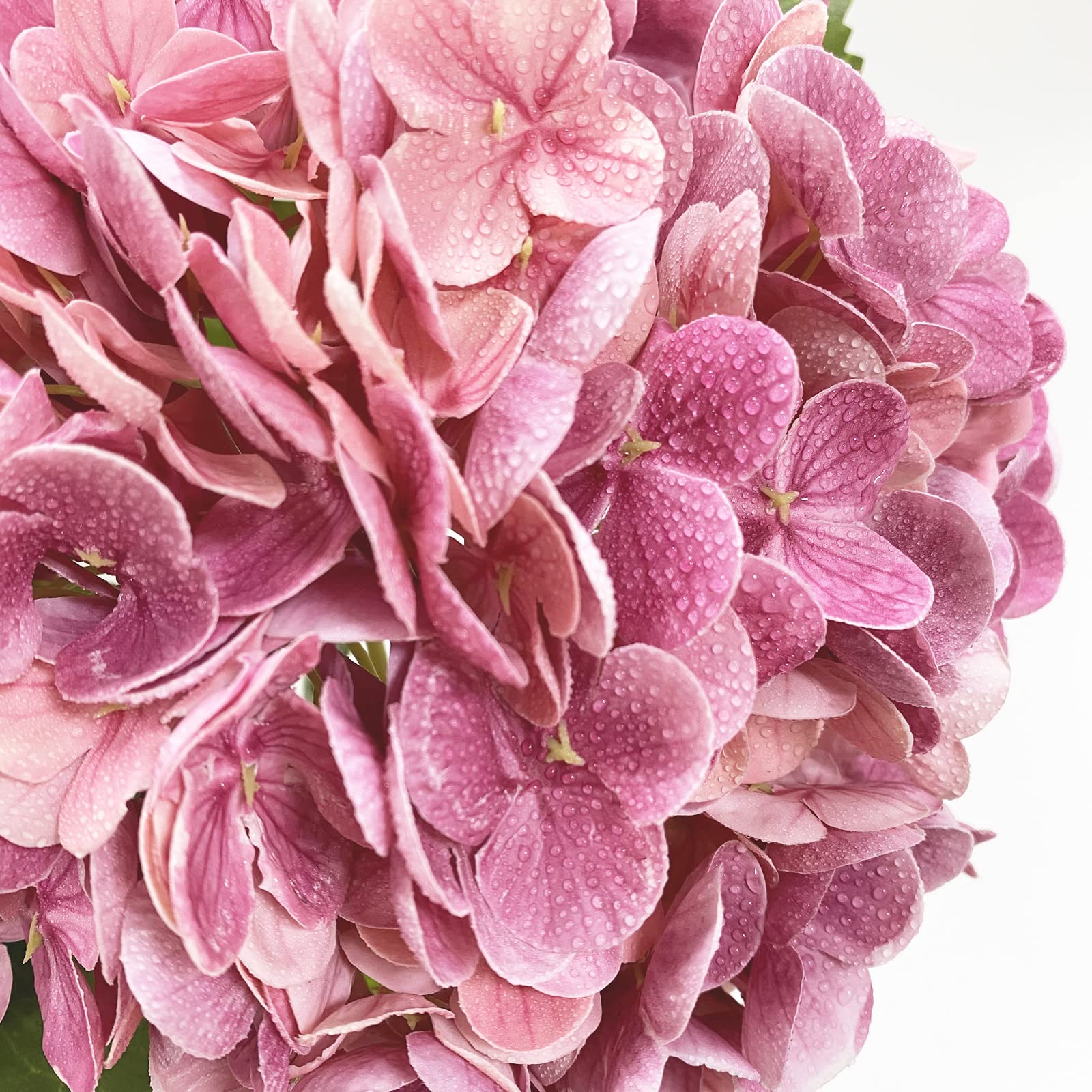 YalzoneMet Künstliche Hortensienblumen, naturgetreu, 53,3 cm langer Latex-Stiel, für Erntedankfest, Zuhause, Küchendekoration, Hochzeit, Weihnachten, Tischdekoration, Mittelstück, 2 rosa + 2 rosarot
