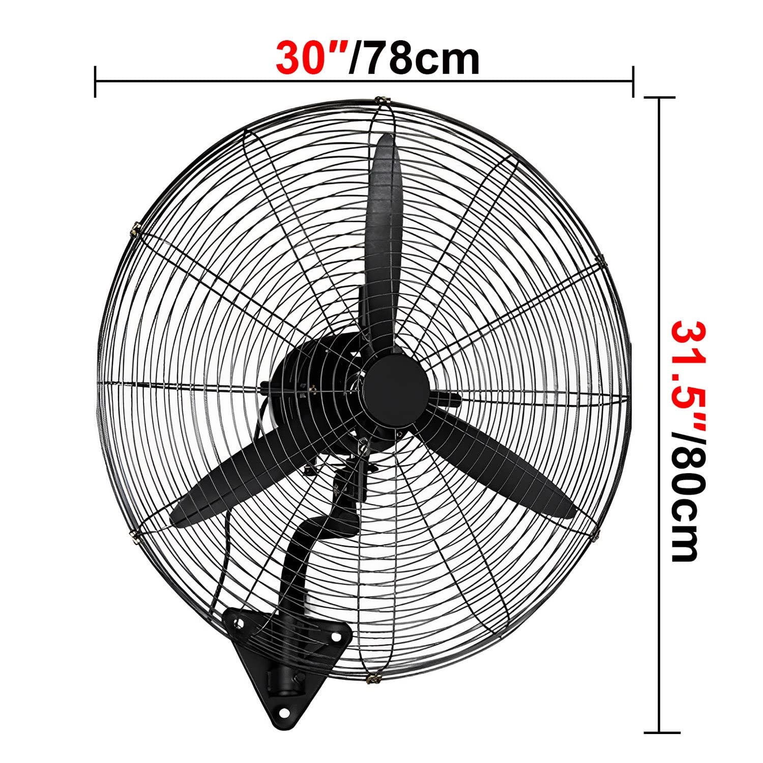 Ventilador Montado En La Pared Industrial, 78cm De Diámetro, Ventilador De Pared De 3 Velocidades, Ventilador Industrial Grande para Oficina, Fábrica, Restaurante