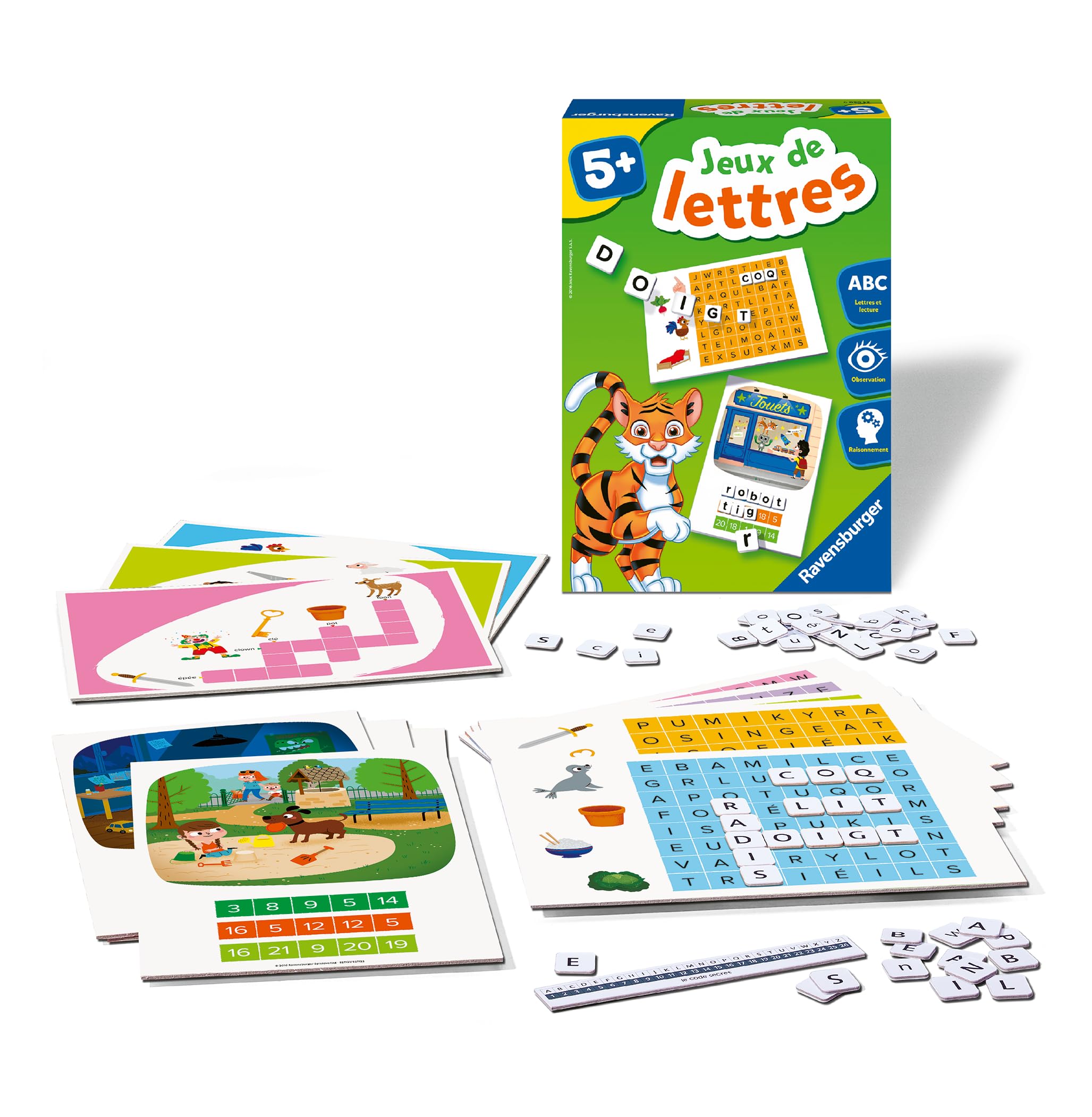 Ravensburger - Jeu Educatif - Jeux de Lettres - Initiation à la Lecture - Logique, raisonnement - Première Approche de l'orthographe - A partir de 5 Ans - 24060