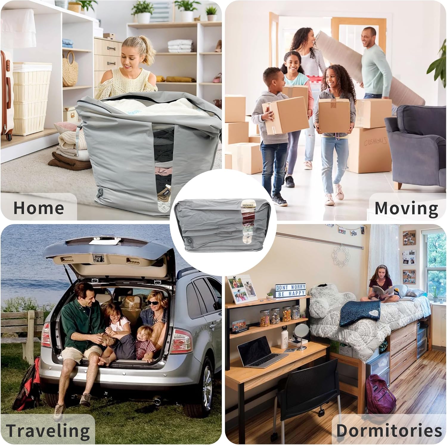 Vacuum Storage Bags for Home, Professional IP67 Waterproof Reusable Vacuum Compression Bags for comforter and Clothing, Large Vacuum Seal Bag for Bedding (2 Pack, No Pump)