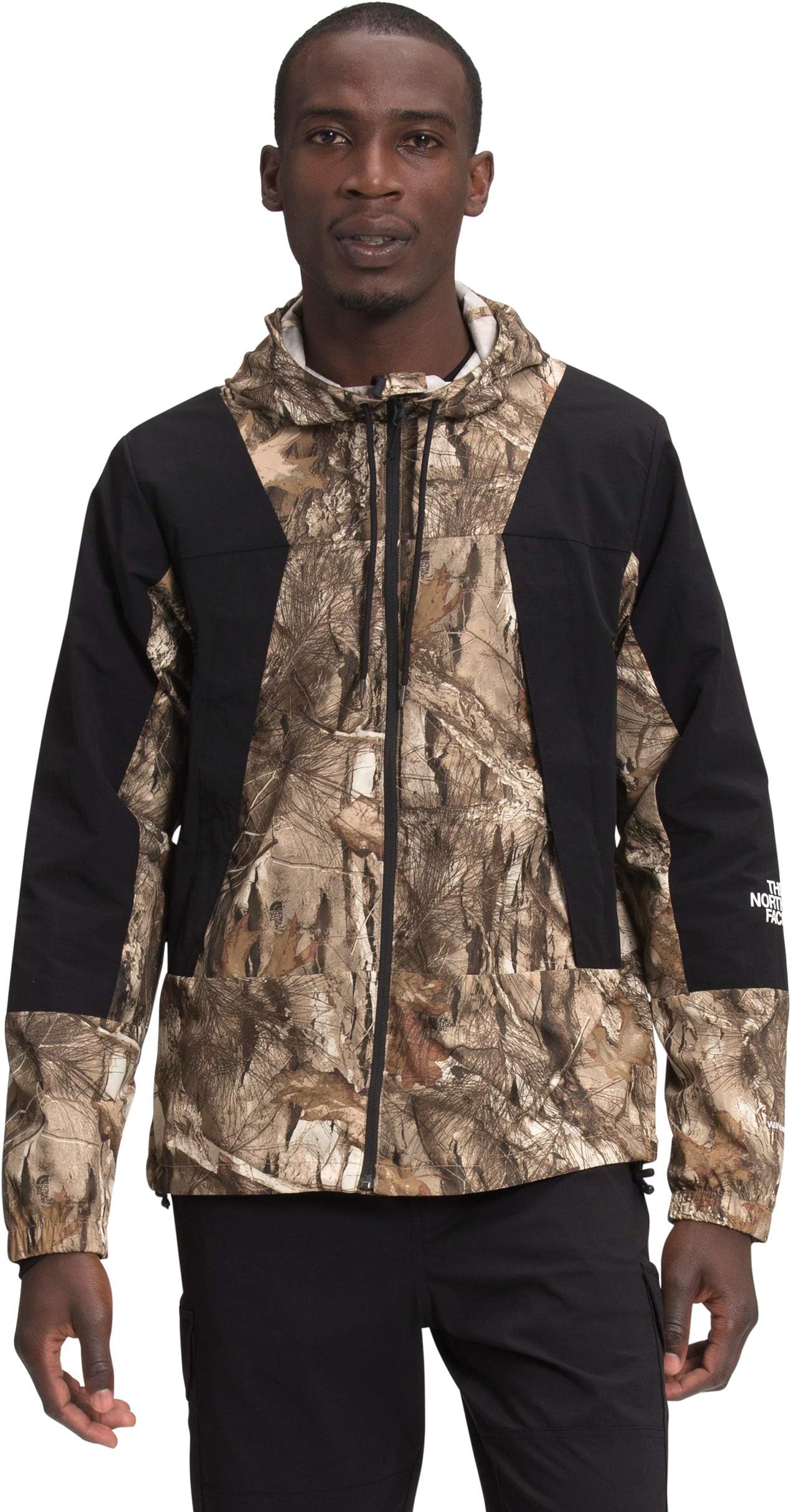 THE NORTH FACE Men's Peril Wind Jacket, Kelp Tan Forest Floor Print, Small